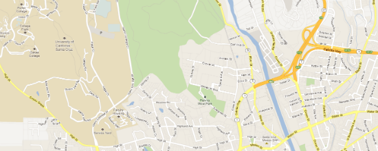 Google map of campus and city